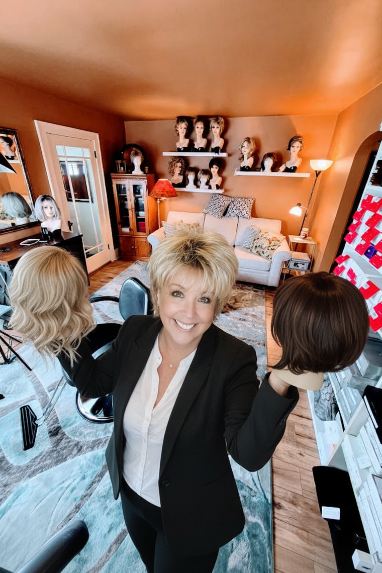 Salon portrait with wigs